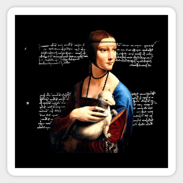 Leonardo da Vinci Lady with Ermine Sticker by Pixelchicken